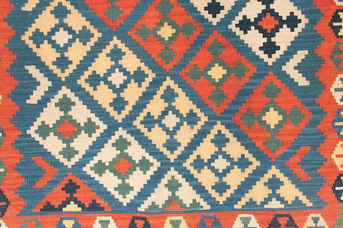 Kelim Carpet - orientalisk matta - 200 x 155 cm - blå
