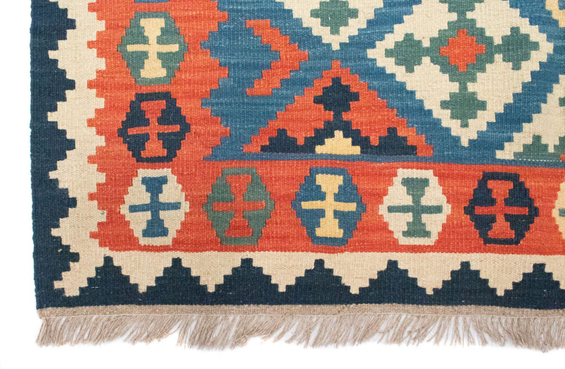 Kelim Carpet - orientalisk matta - 200 x 155 cm - blå