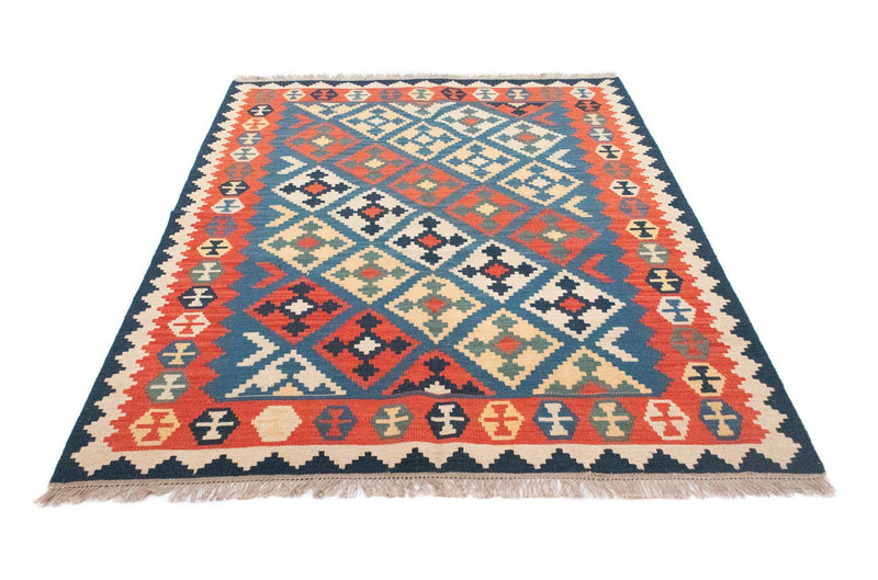 Kelim Carpet - orientalisk matta - 200 x 155 cm - blå