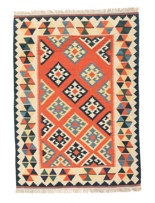 Kelim Carpet - orientalisk matta - 203 x 143 cm - orange