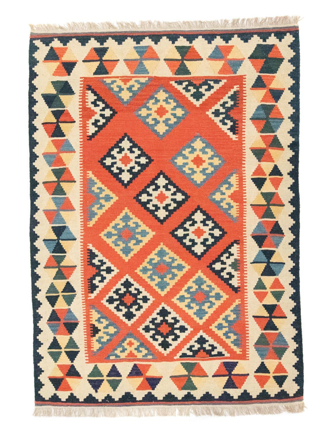 Kelim Carpet - orientalisk matta - 203 x 143 cm - orange