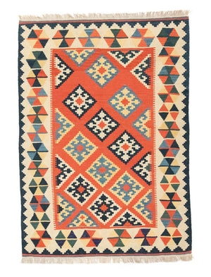 Kelim Carpet - orientalisk matta - 203 x 143 cm - orange
