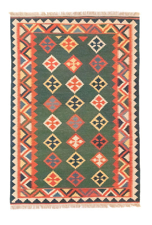 Kelim Carpet - orientalisk matta - 217 x 148 cm - grön