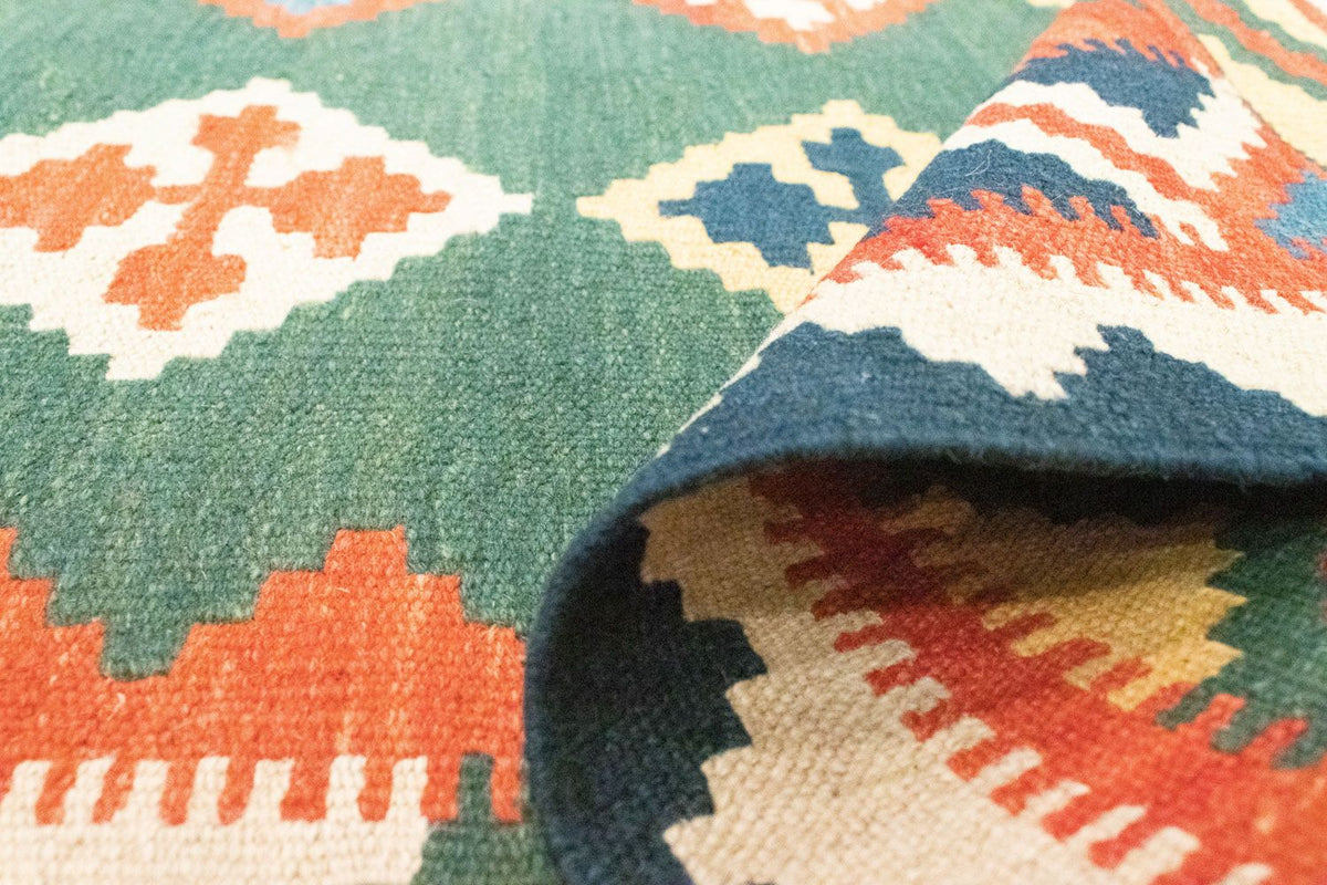 Kelim Carpet - orientalisk matta - 217 x 148 cm - grön