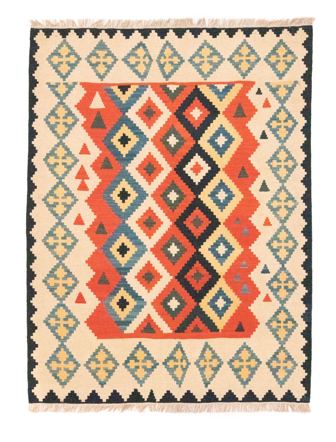 Kelim Carpet - orientalisk matta - 205 x 155 cm - orange