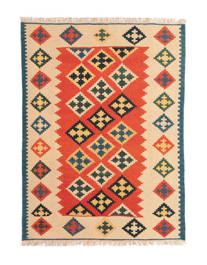 Kelim Carpet - orientalisk matta - 200 x 148 cm - orange