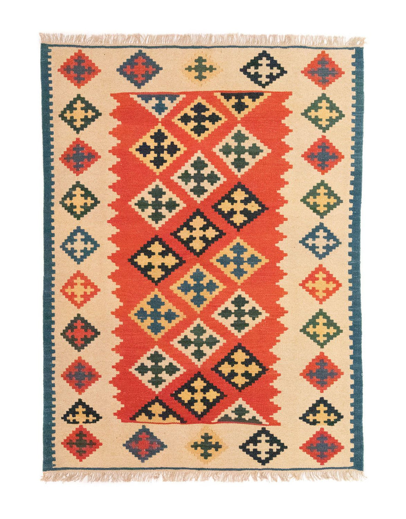 Kelim Carpet - orientalisk matta - 200 x 148 cm - orange