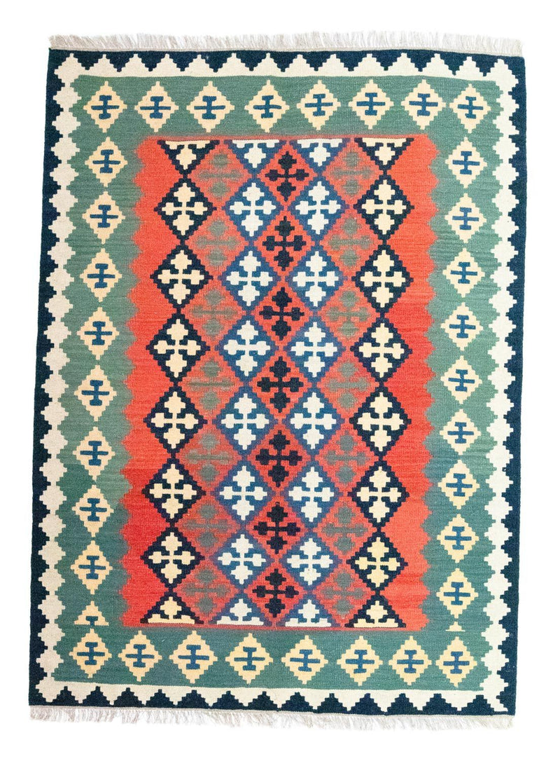 Kelim Carpet - orientalisk matta - 202 x 150 cm - orange