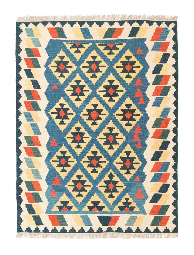 Kelim Carpet - orientalisk matta - 205 x 156 cm - blå