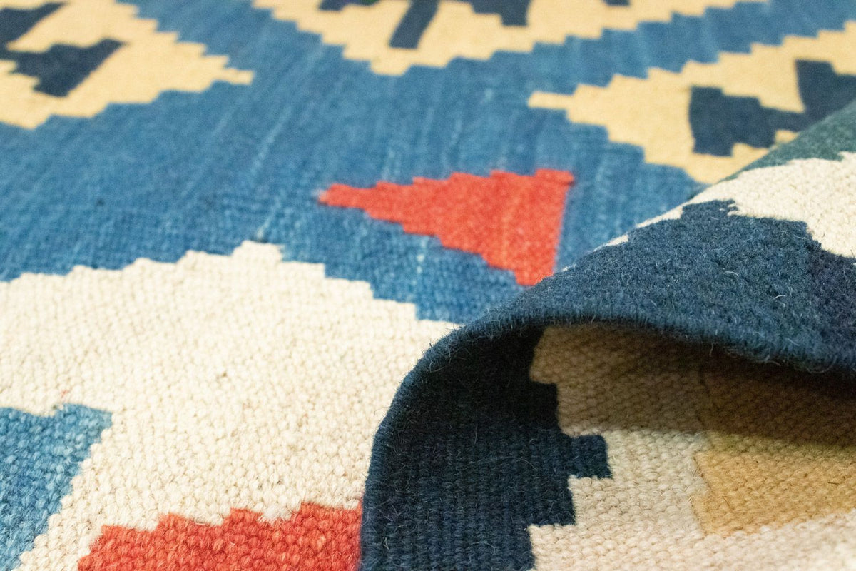 Kelim Carpet - orientalisk matta - 205 x 156 cm - blå