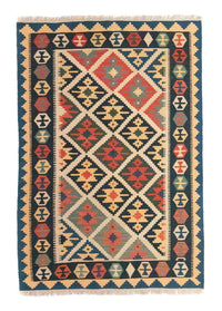 Kelim Carpet - orientalisk matta - 187 x 126 cm - blå