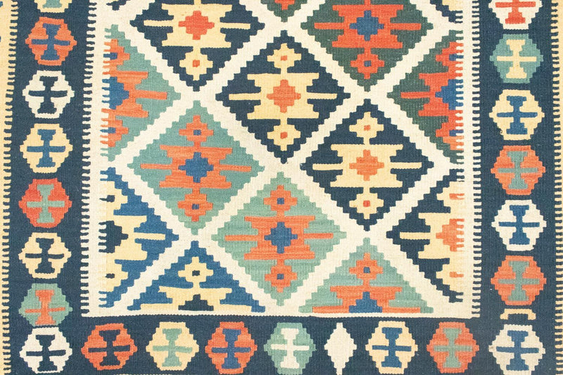 Kelim Carpet - orientalisk matta - 187 x 126 cm - blå
