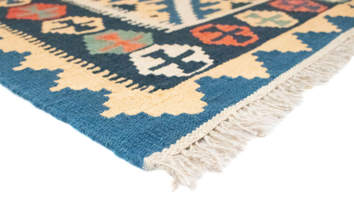 Kelim Carpet - orientalisk matta - 187 x 126 cm - blå