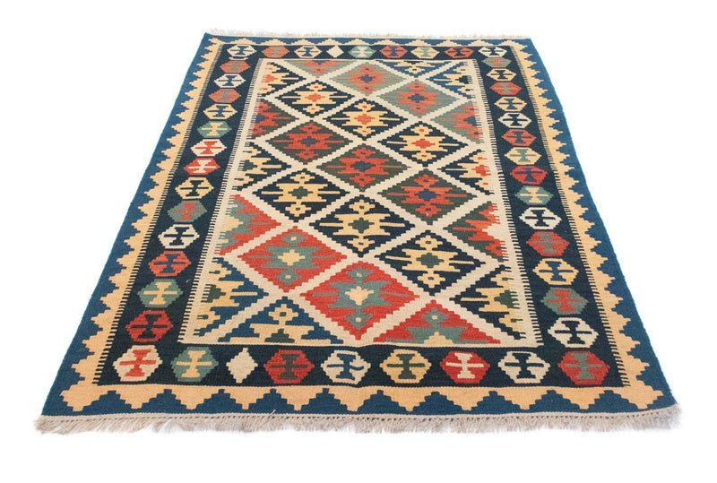 Kelim Carpet - orientalisk matta - 187 x 126 cm - blå