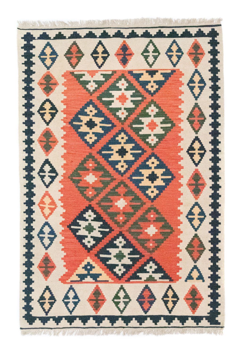Kelim Carpet - orientalisk matta - 185 x 122 cm - orange