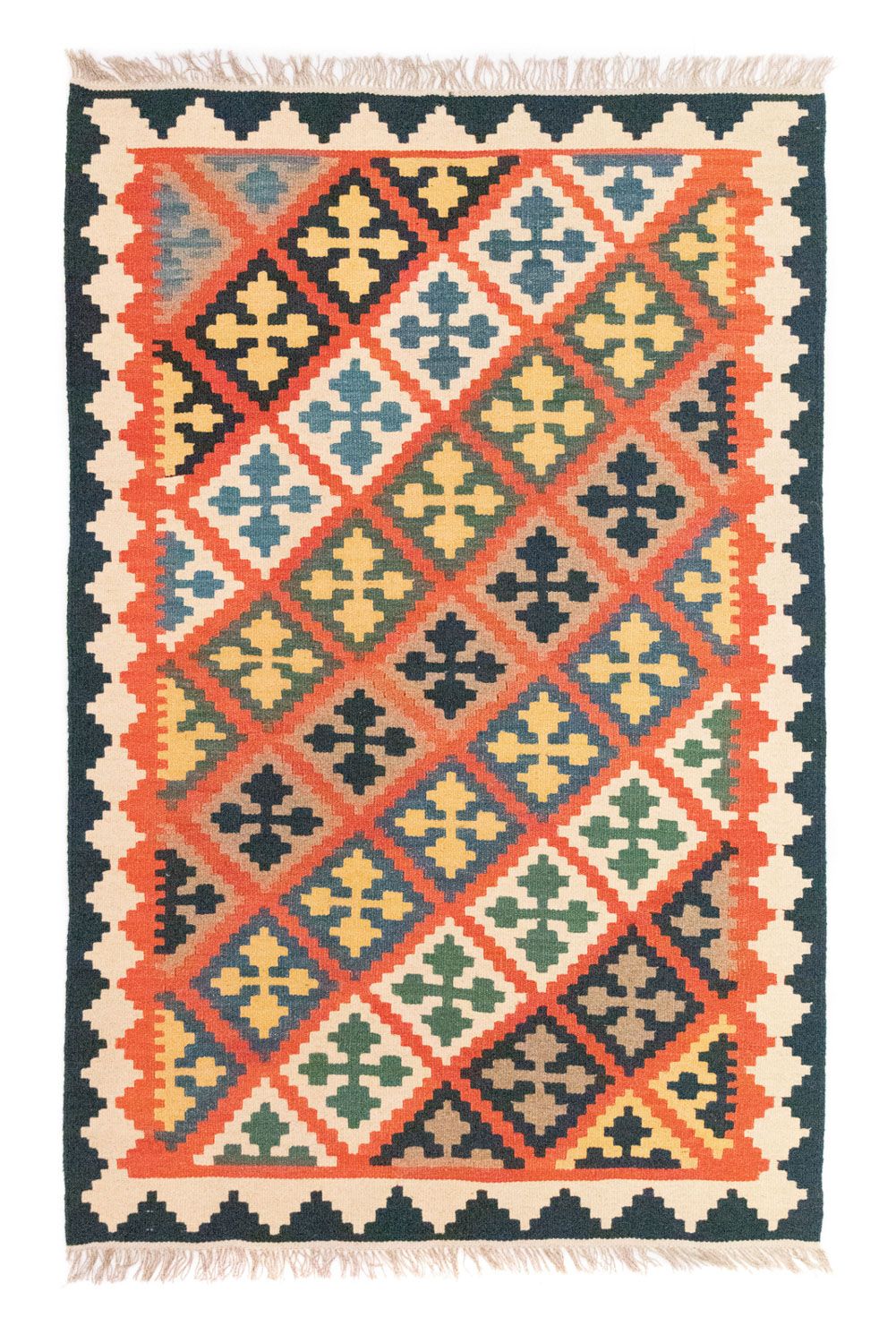 Kelim Carpet - orientalisk matta - 186 x 119 cm - orange
