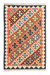 Kelim Carpet - orientalisk matta - 186 x 119 cm - orange