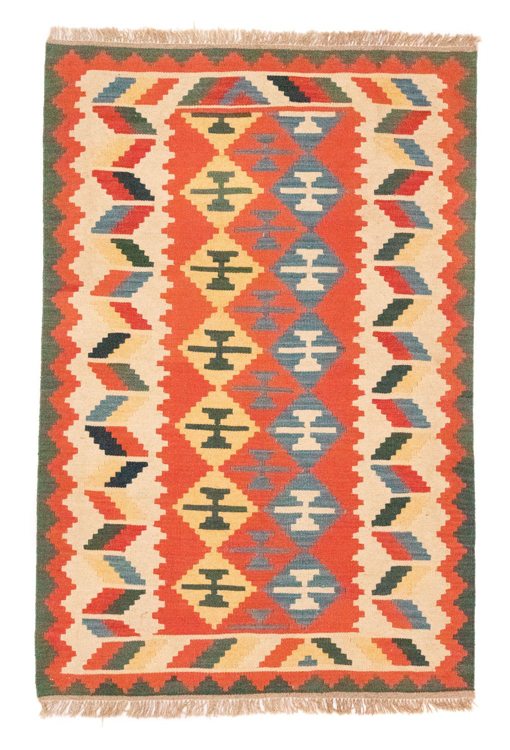 Kelim Carpet - orientalisk matta - 184 x 120 cm - orange