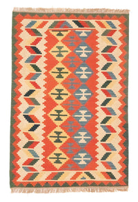 Kelim Carpet - orientalisk matta - 184 x 120 cm - orange