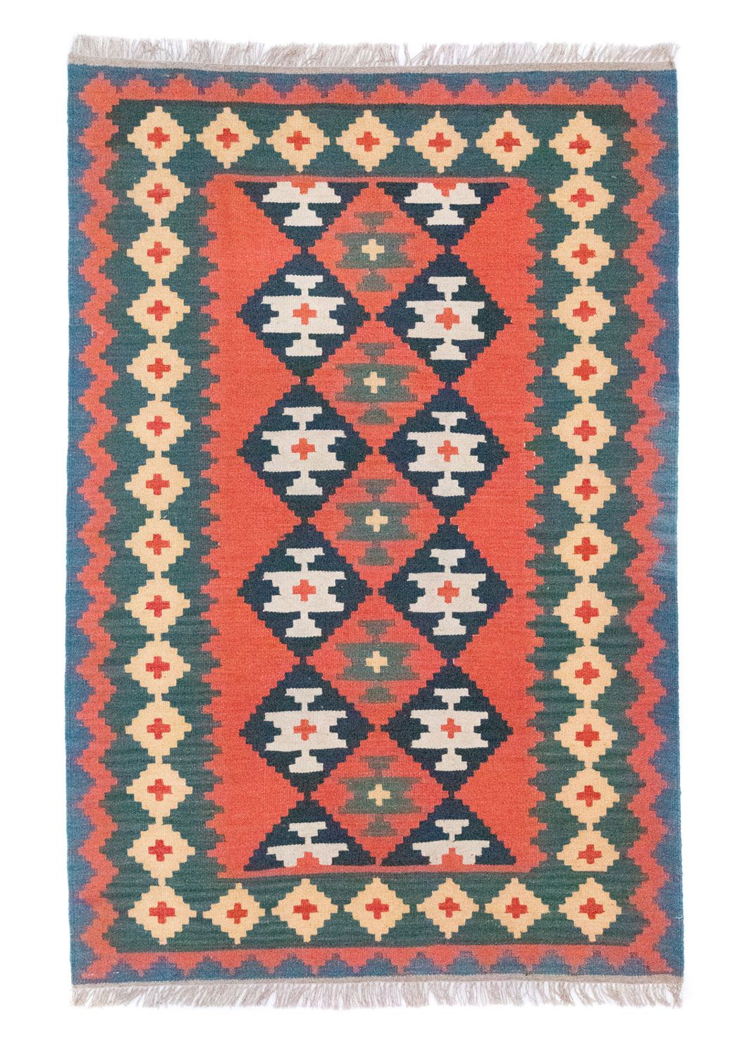Kelim Carpet - orientalisk matta - 184 x 120 cm - orange