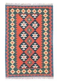 Kelim Carpet - orientalisk matta - 184 x 120 cm - orange