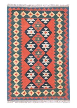 Kelim Carpet - orientalisk matta - 184 x 120 cm - orange