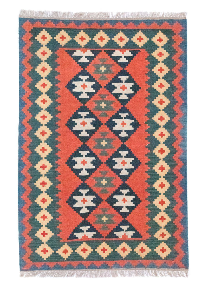 Kelim Carpet - orientalisk matta - 184 x 120 cm - orange