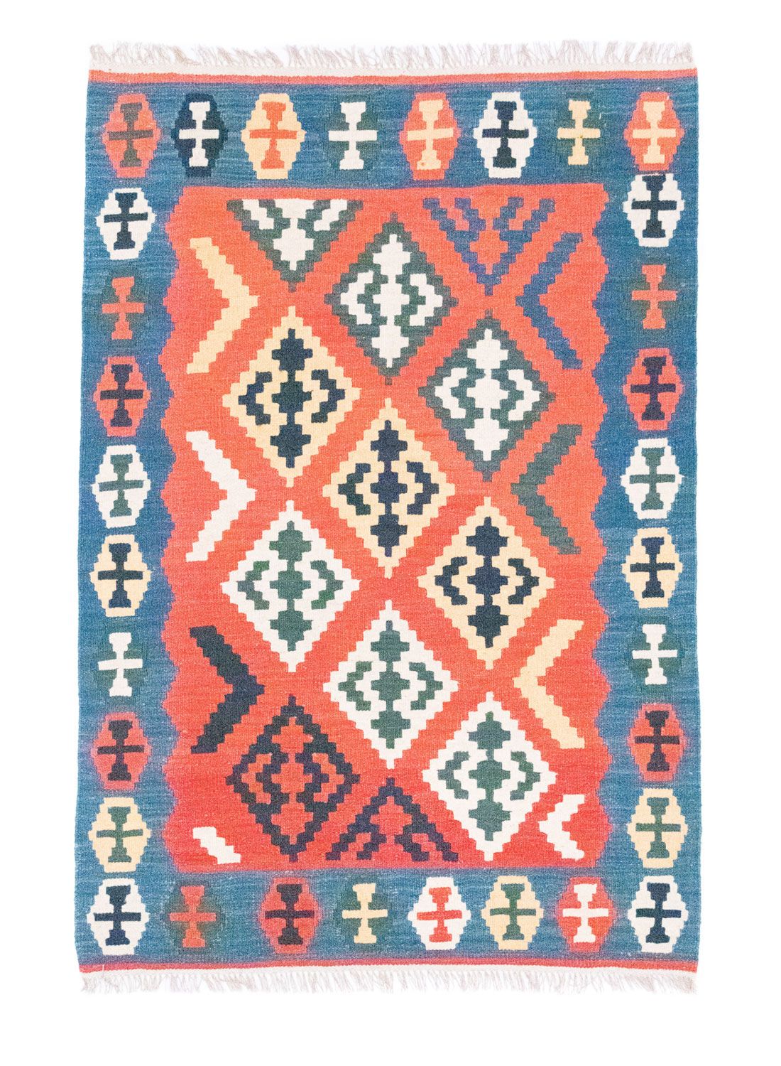 Kelim Carpet - orientalisk matta - 181 x 126 cm - orange