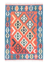 Kelim Carpet - orientalisk matta - 181 x 126 cm - orange