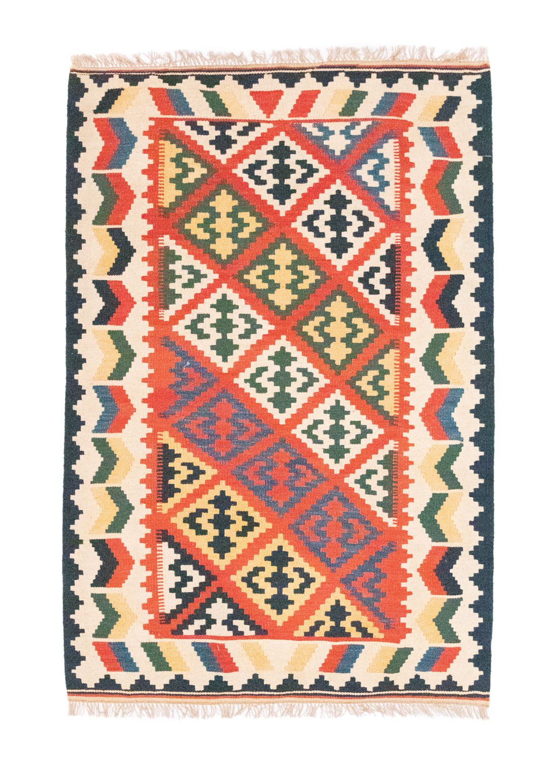 Kelim Carpet - orientalisk matta - 185 x 125 cm - orange