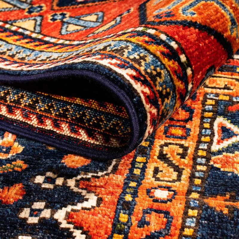 Afghansk matta - 244 x 170 cm - mörkblå