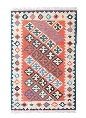 Kelim Carpet - orientalisk matta - 186 x 120 cm - orange