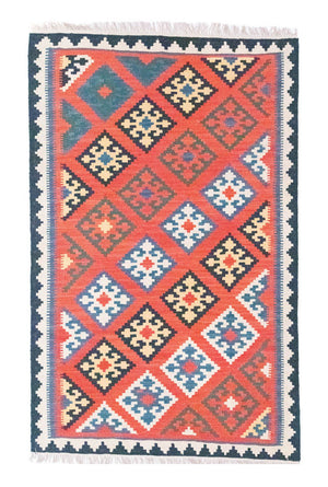 Kelim Carpet - orientalisk matta - 188 x 123 cm - orange