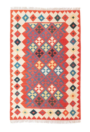 Kelim Carpet - orientalisk matta - 183 x 120 cm - orange