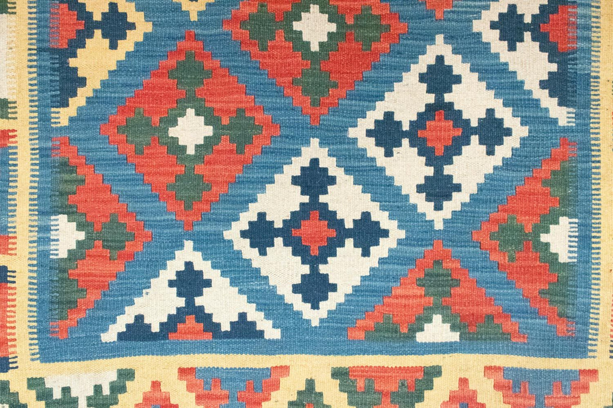 Kelim Carpet - orientalisk matta - 168 x 128 cm - blå