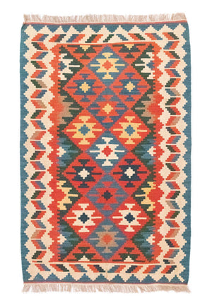 Kelim Carpet - orientalisk matta - 185 x 119 cm - orange