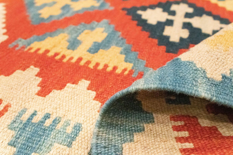 Kelim Carpet - orientalisk matta - 184 x 118 cm - orange