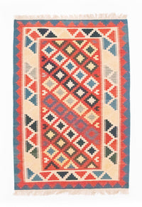 Kelim Carpet - orientalisk matta - 150 x 100 cm - röd