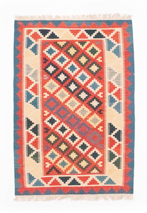 Kelim Carpet - orientalisk matta - 150 x 100 cm - röd