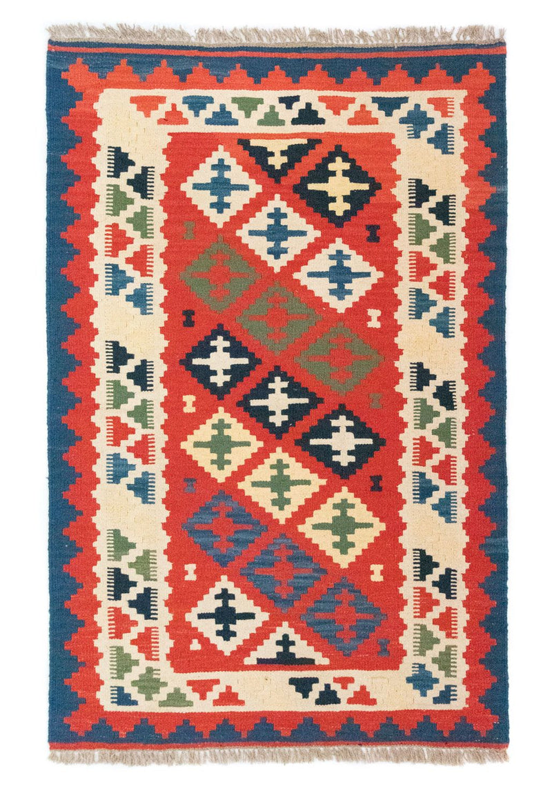 Kelim Carpet - orientalisk matta - 150 x 102 cm - flerfärgad