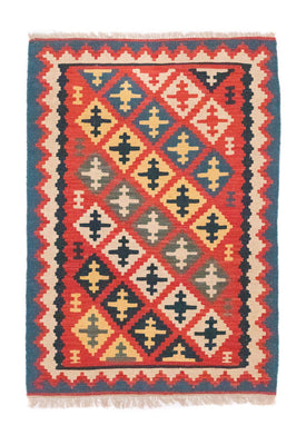 Kelim Carpet - orientalisk matta - 150 x 102 cm - röd