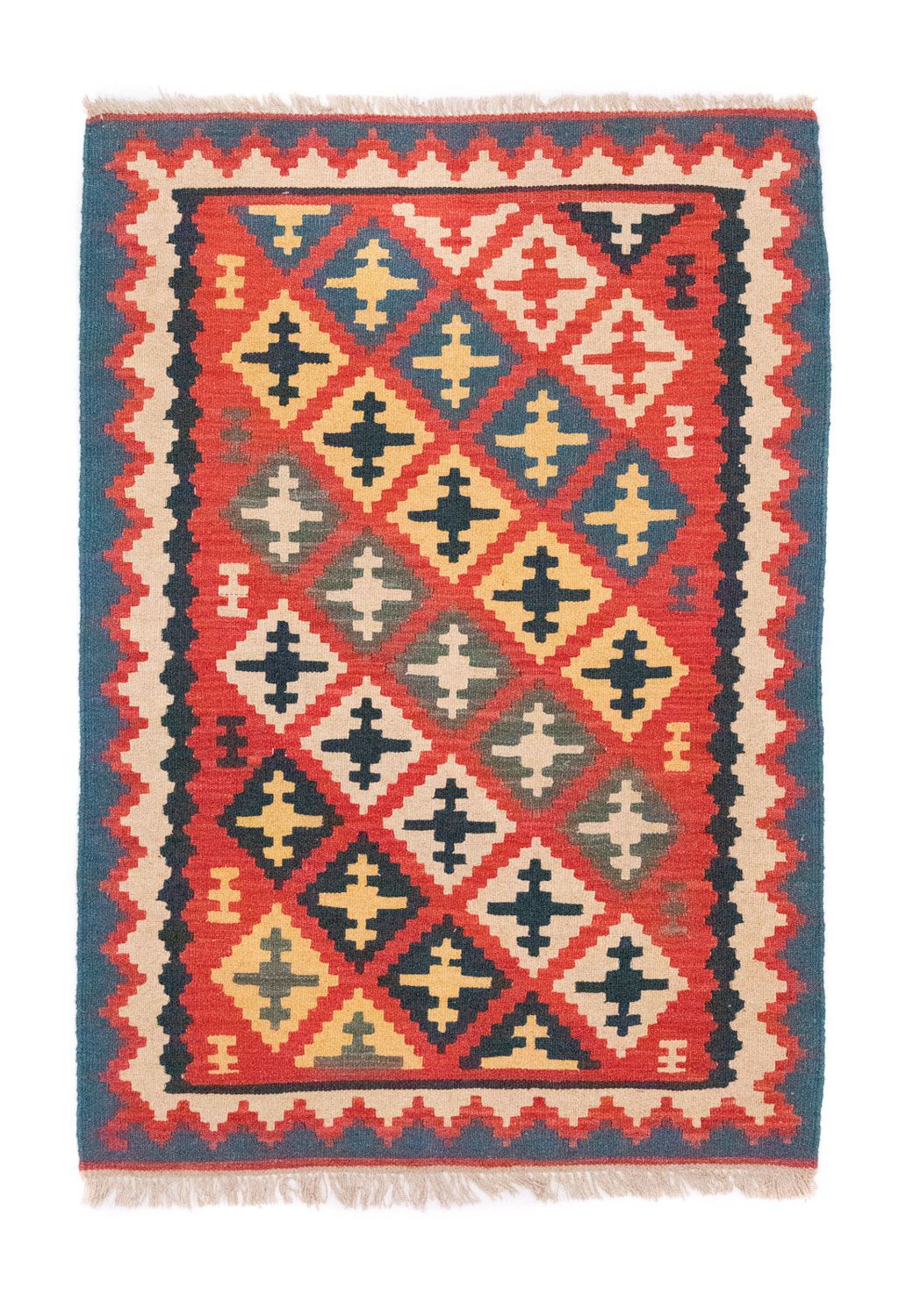 Kelim Carpet - orientalisk matta - 150 x 102 cm - röd