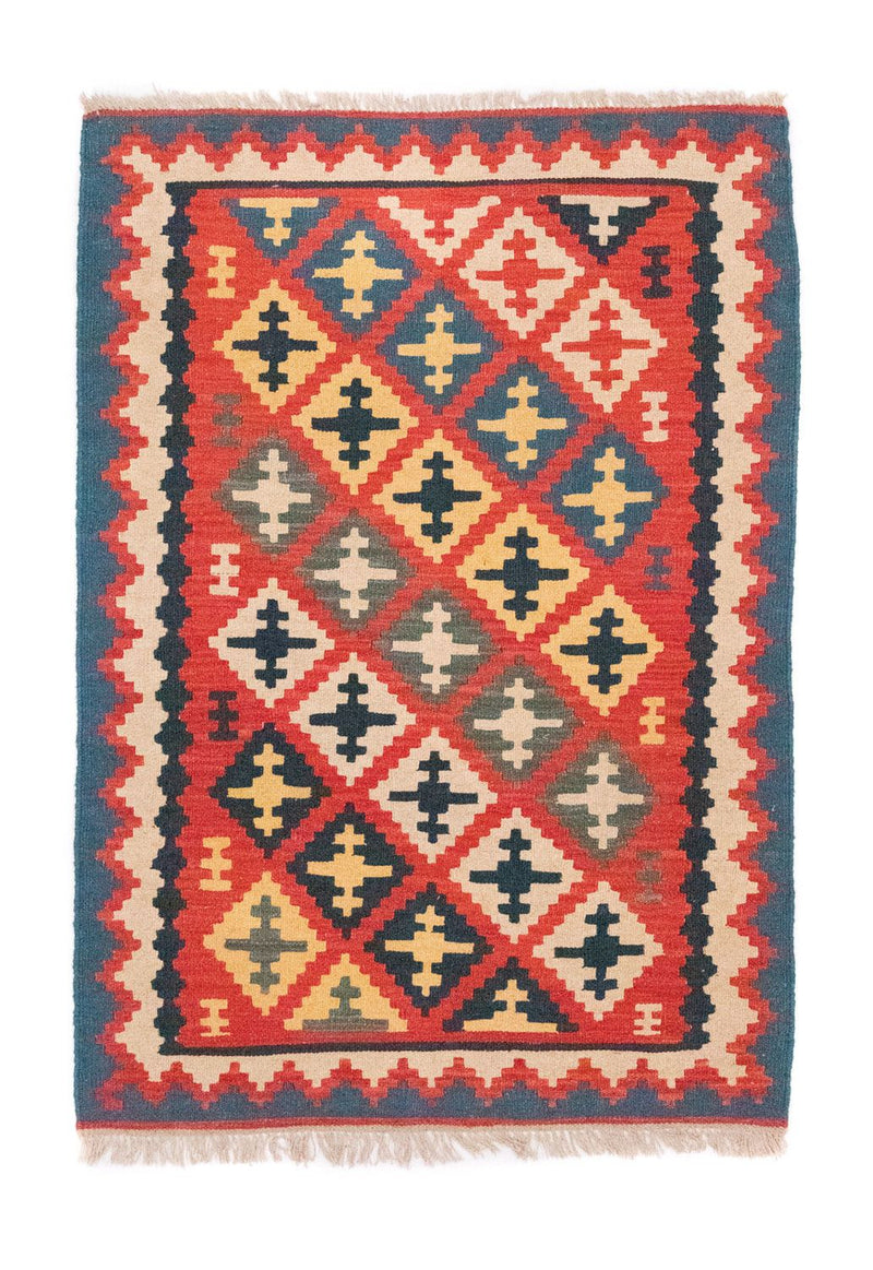 Kelim Carpet - orientalisk matta - 150 x 102 cm - röd