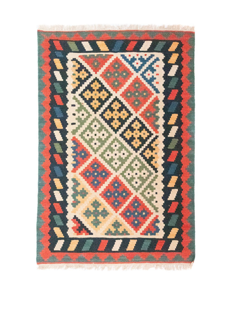 Kelim Carpet - orientalisk matta - 150 x 104 cm - orange