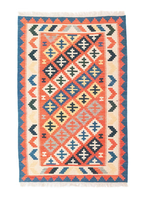 Kelim Carpet - orientalisk matta - 152 x 99 cm - orange