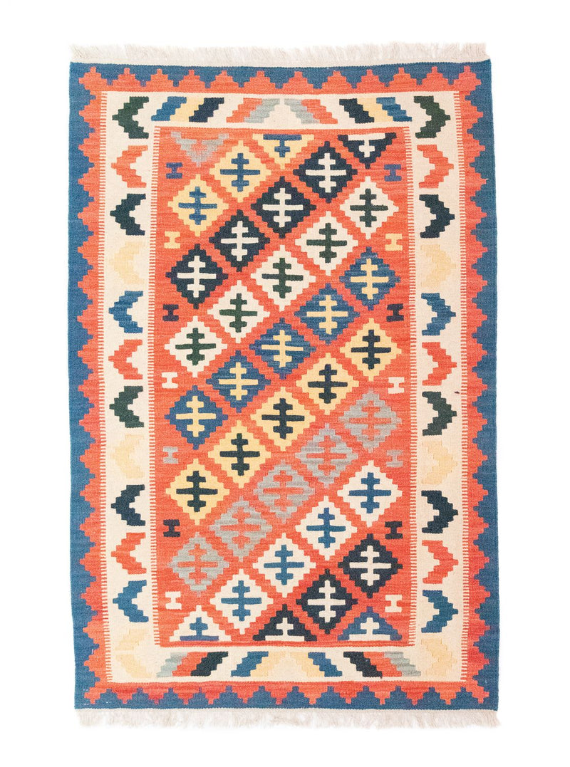 Kelim Carpet - orientalisk matta - 152 x 99 cm - orange