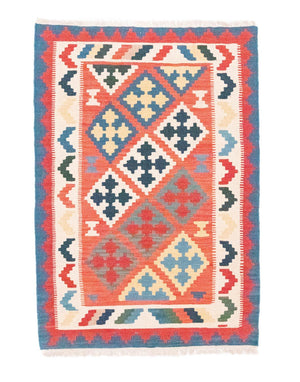 Kelim Carpet - orientalisk matta - 147 x 101 cm - orange