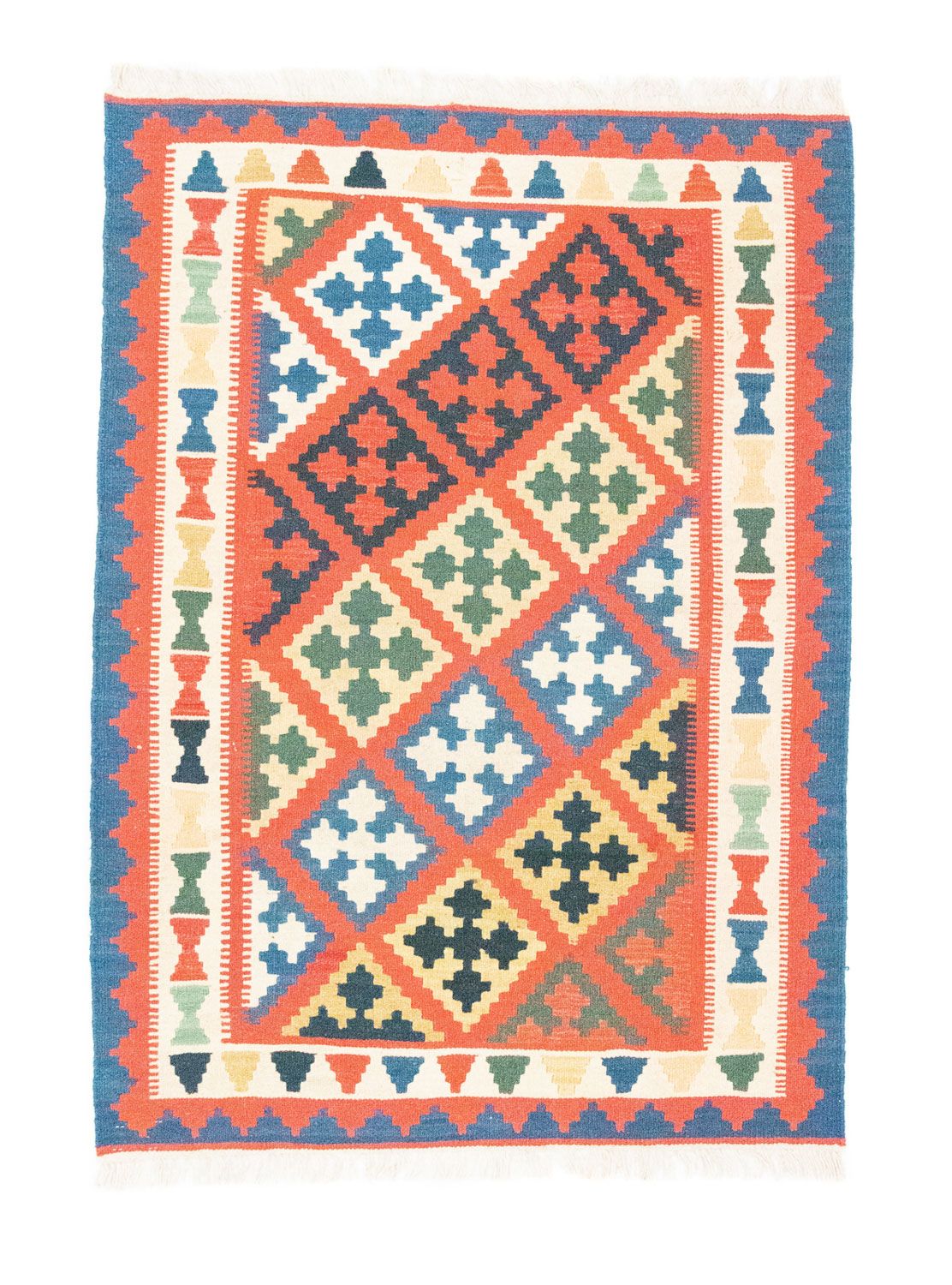 Kelim Carpet - orientalisk matta - 148 x 106 cm - orange