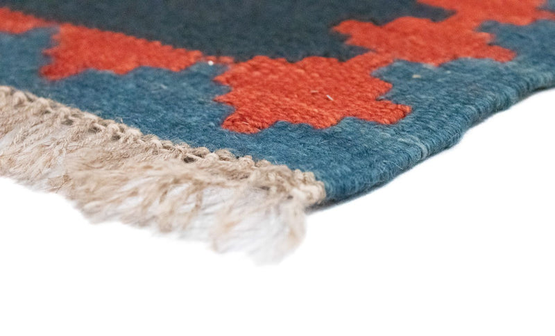 Kelim Carpet - orientalisk matta - 144 x 110 cm - blå