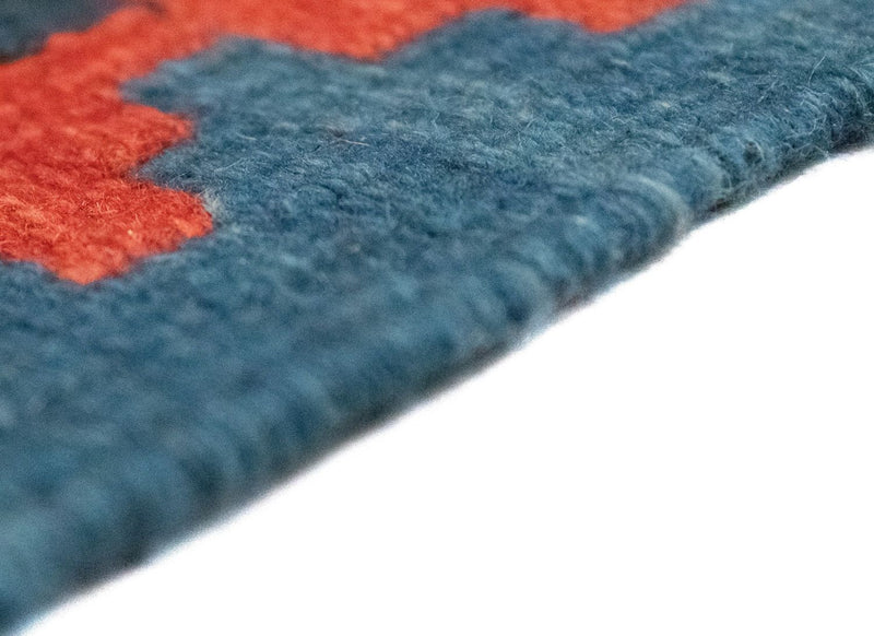 Kelim Carpet - orientalisk matta - 144 x 110 cm - blå